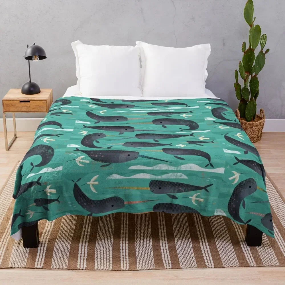 

Narwhals and Narbirds Throw Blanket Warm Cute Blankets