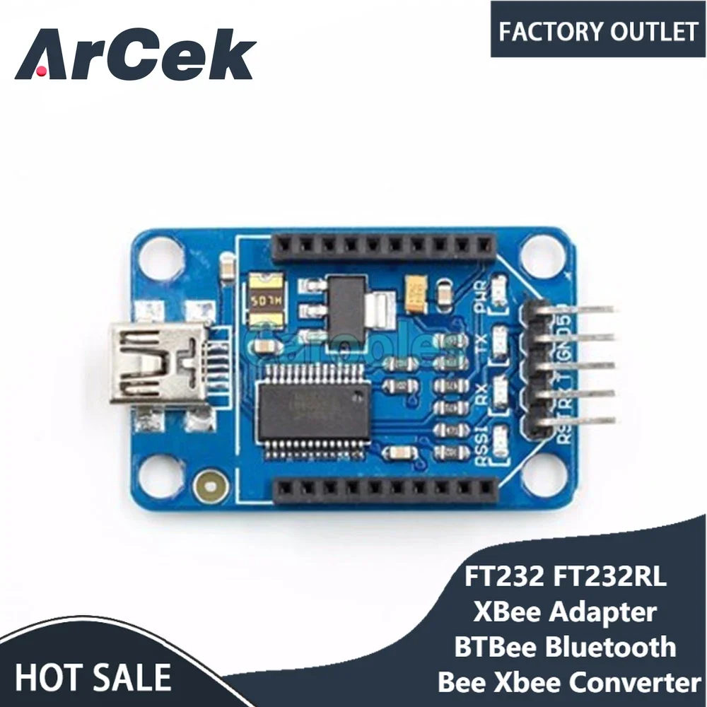 

Конвертер FT232 FT232RL адаптер XBee BTBee Bluetooth Bee Xbee, USB-модуль адаптера для последовательного порта для Arduino Board Pro mini