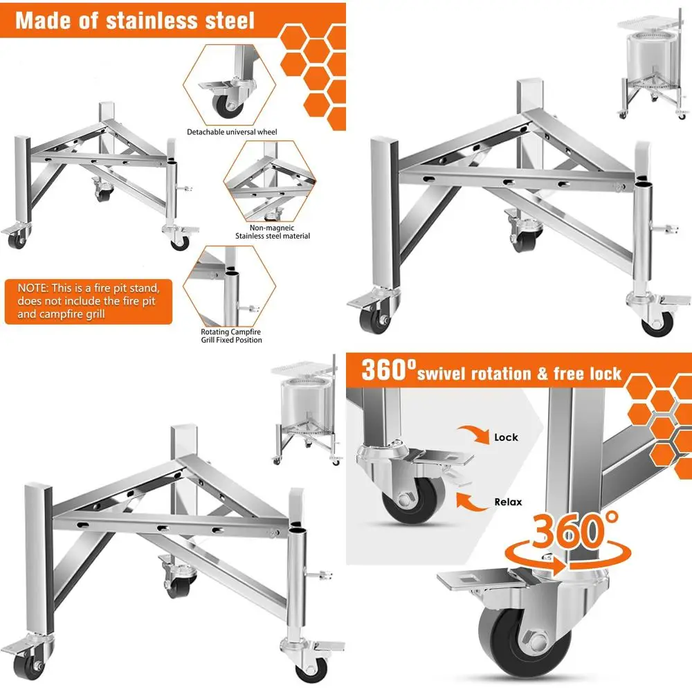 

Регулируемая подставка для костра из нержавеющей стали для уличных каминов и походов 15-27 гг.