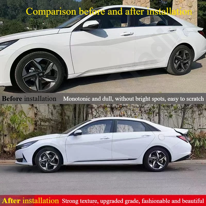 

for Hyundai Elantra 2021 Side skirt decorative strip by the door/special stainless steel anti-collision strip for the car body
