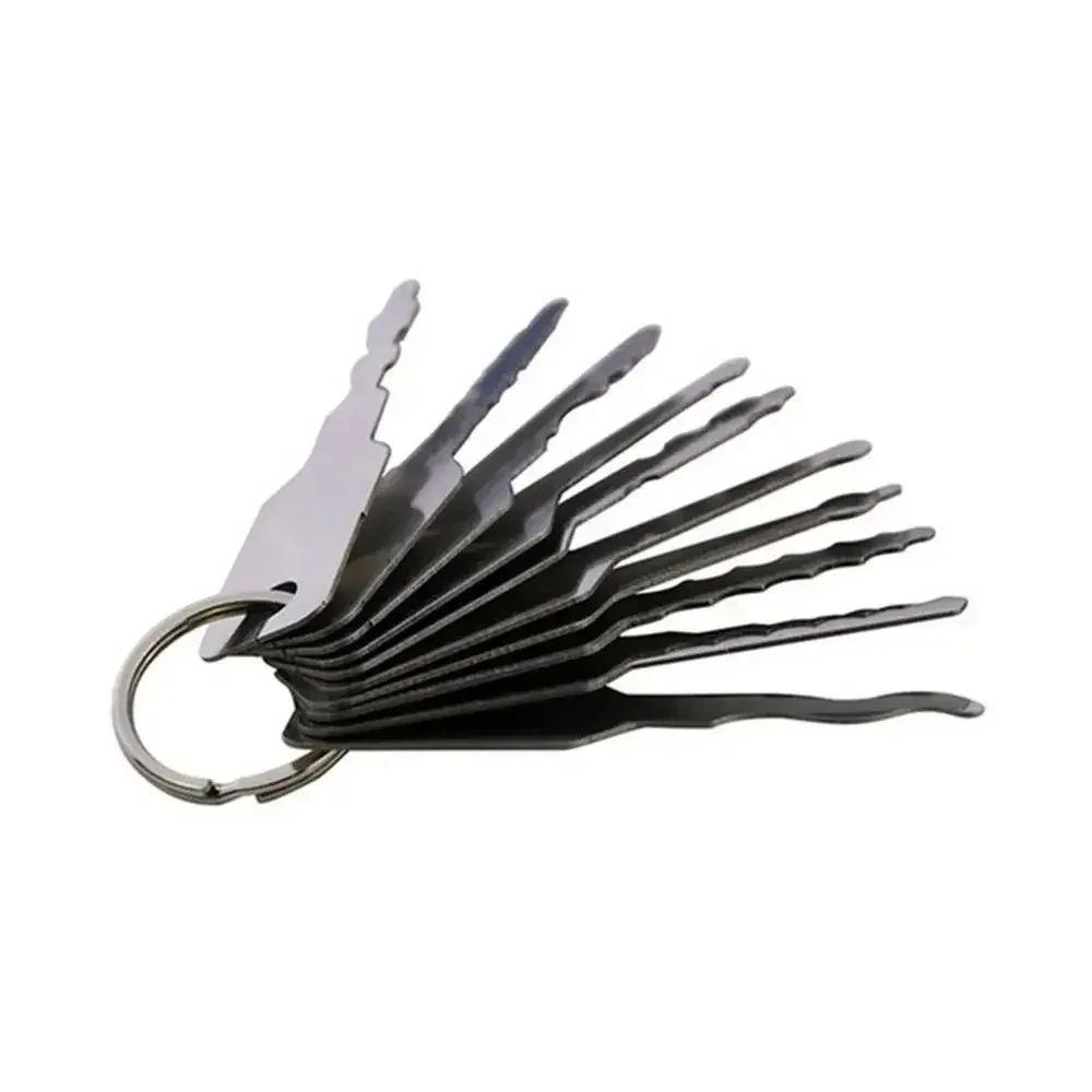 Neues 10-teiliges Set Auto-Türöffnungsschlüssel Doppelseitige Manipulationsschlüssel Auto-Reparaturwerkzeug Edelstahl-Reparaturzubehör – Detail 6