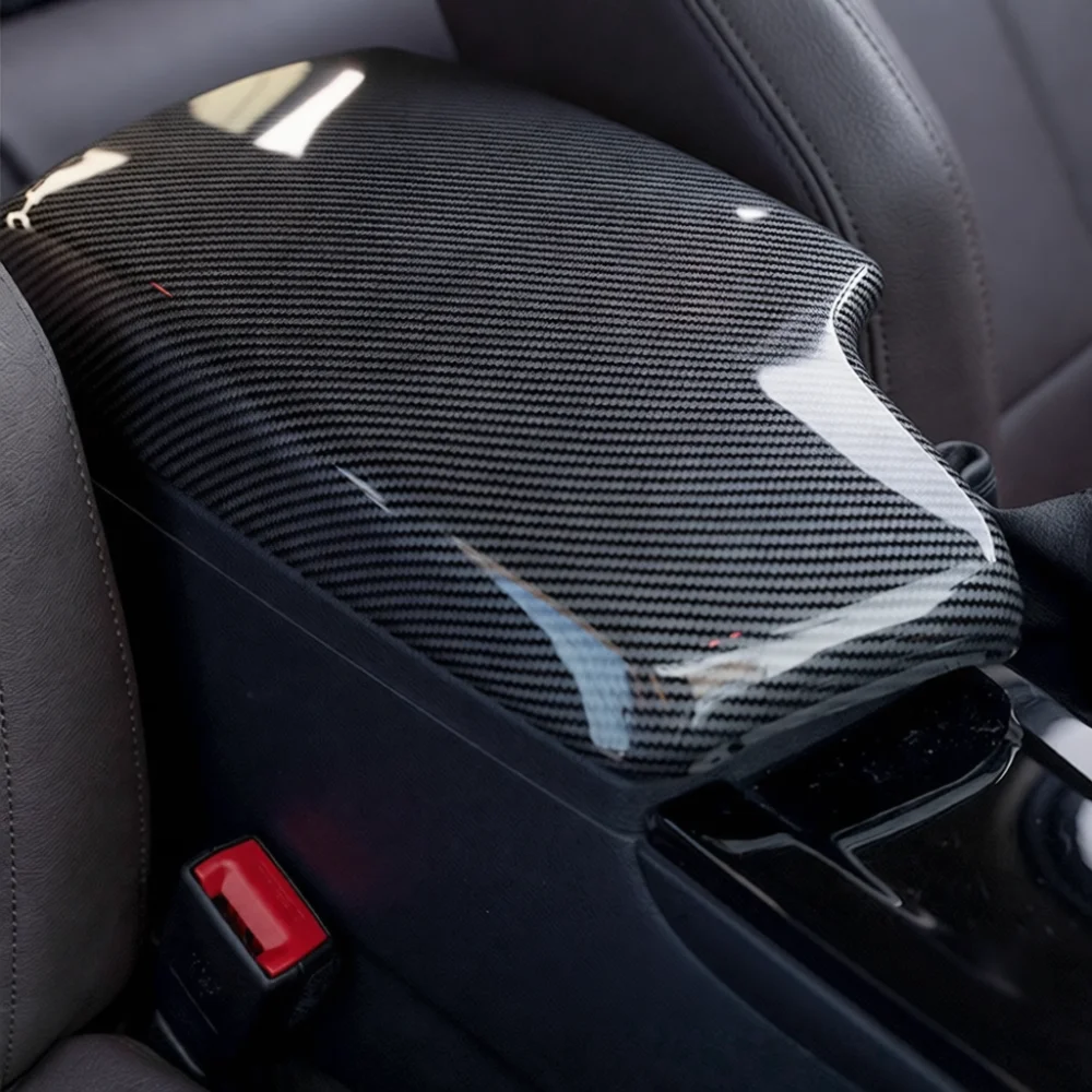 Interior Storage Box Armrest Lid For BMW 3 Series E90 F30 F35 Center Console Carbon Fiber Texture Repair Protector