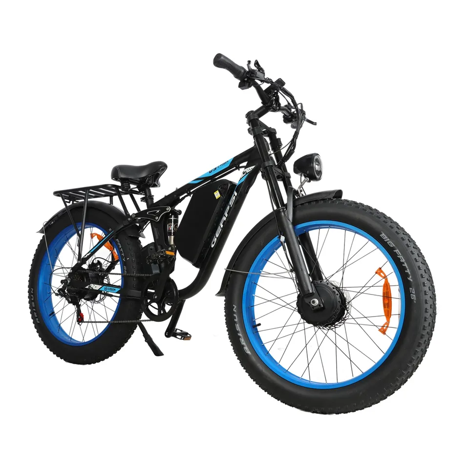 52V 32AH Dual Motor 3000W Electric Bike 26" Fat Tire Ebay Adult E-Bike SHIMANO 7 image 2