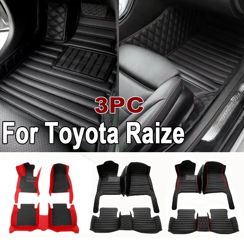 Custom Automotive Car Floor Mats For Toyota Raize 2019 2020 2021 2022 Auto Luxury Leather Men Women Car Mats Full Coverage