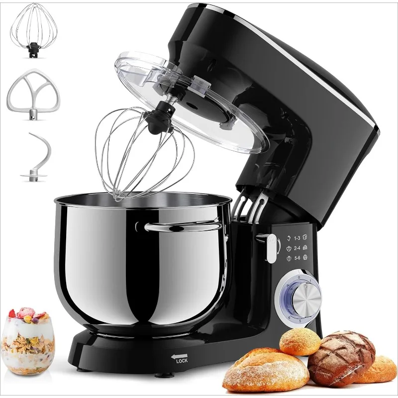 

8.5 Qt Stand Mixer, 660W 6+P Speeds Electric Stand Mixer, Tilt-Head Kitchen Mixer with Dishwasher-Safe Dough Hook, Wire