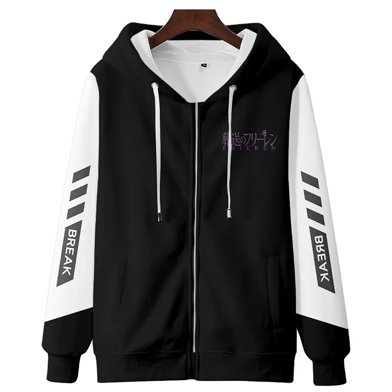 Anime Frieren at the Funeral Frieren Hooded Hoodie Autumn Winter Cosplay Costume Student Fashion Casual Coat Tops