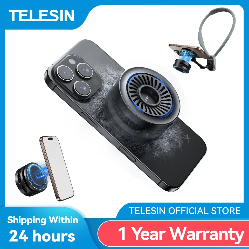 TELESIN Magnetic Mobile Phone Radiator Pro Cooler Fan HeatSink For 