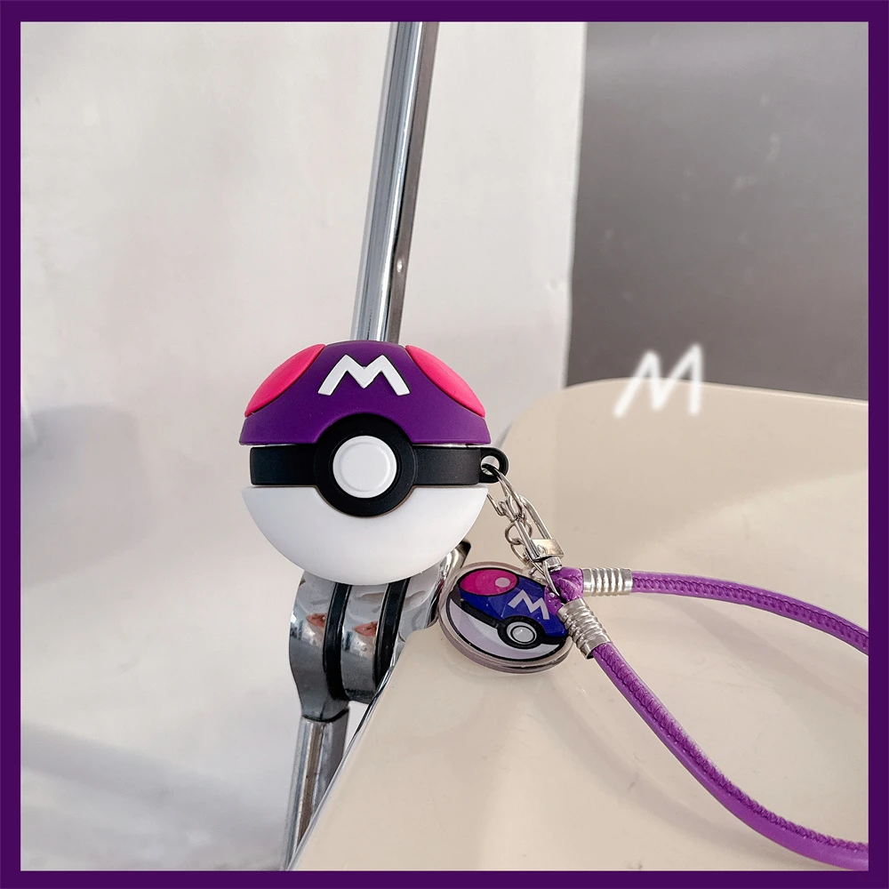 Earphone Case For Airpods 4 2 3 1 Pro 3 2 3D Pocket Monsters Pokemon Poké Ball Wireless Bluetooth Headset Protective Hard Cover view 3