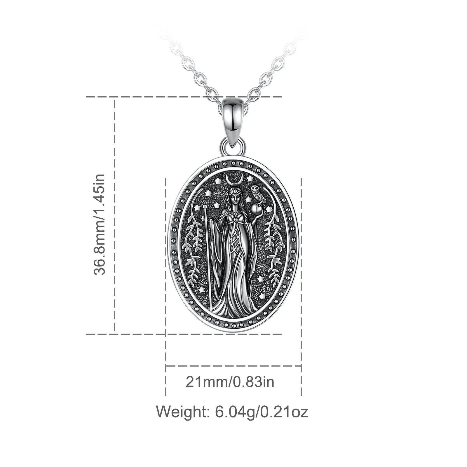 AEONSLOVE 925 فضة NYX آلهة قلادة الأساطير اليونانية ليلة آلهة قلادة القوطية ويكا باقان مجوهرات للنساء