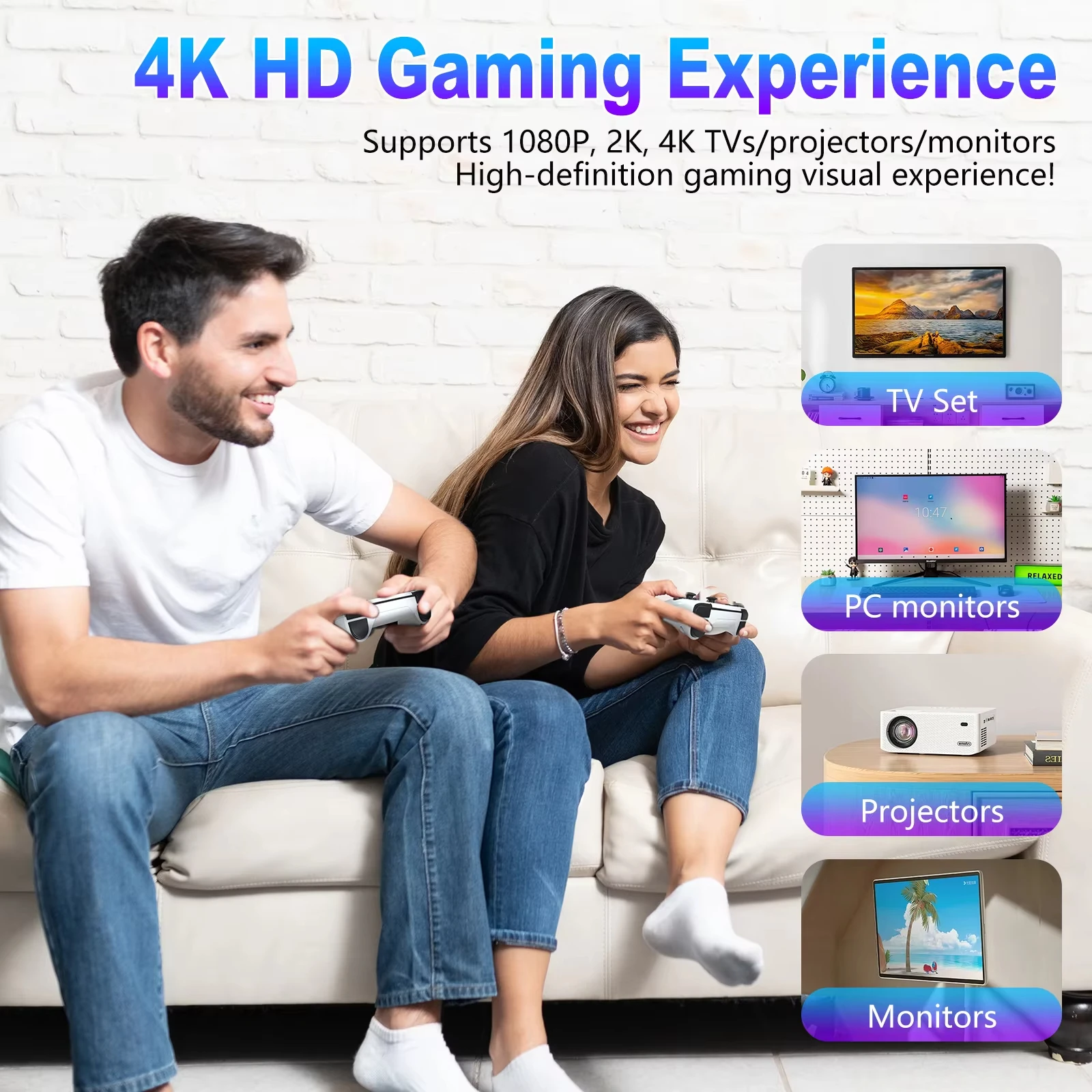 4K TV 게임 스틱 M15 비디오 게임 콘솔 64G 내장 20000가지 게임 무선 컨트롤러 게임패드 레트로 휴대용 게임 콘솔