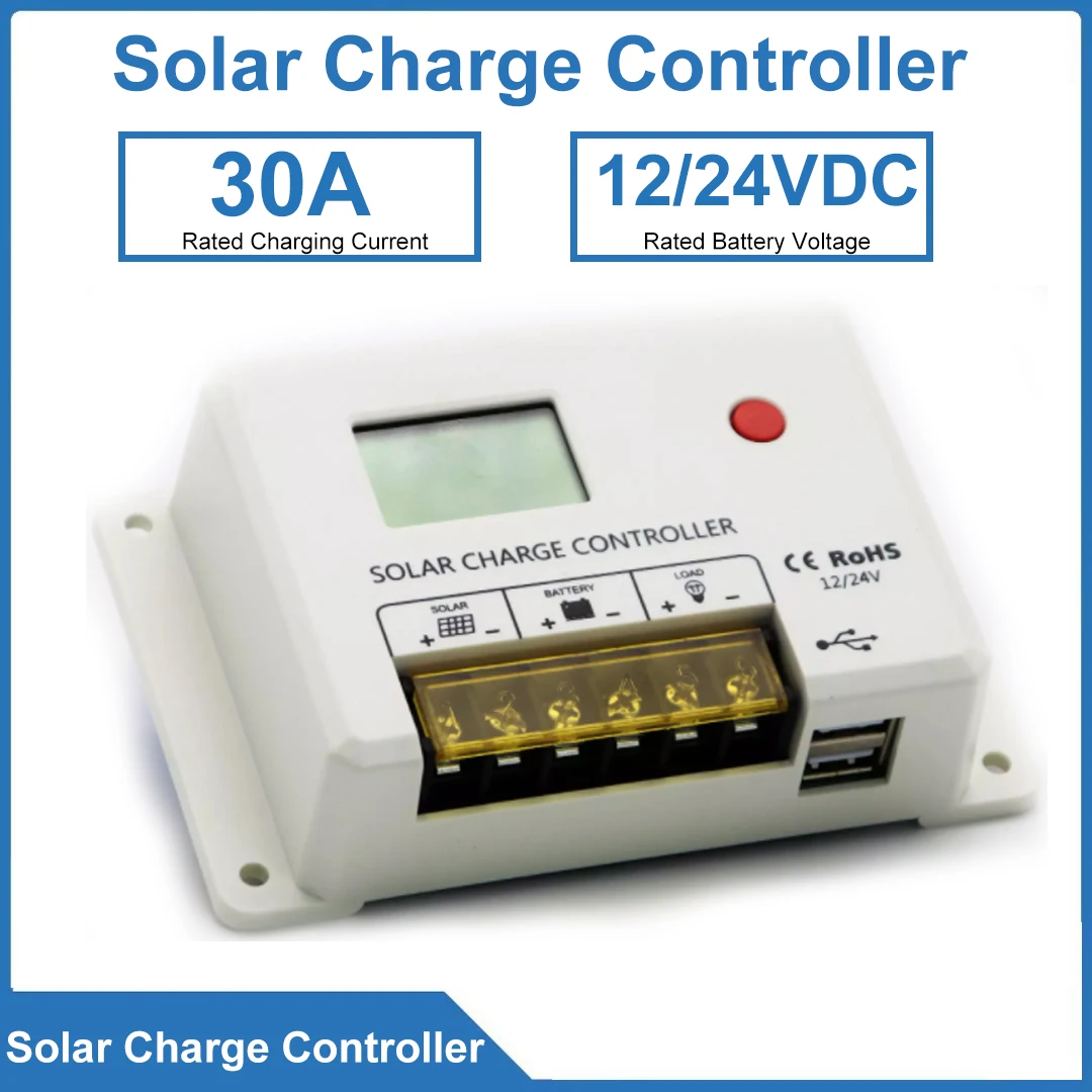

Солнечный контроллер заряда 30А/40А: Комплексное многоступенчатое управление зарядом PWM, возможность подключения к фотоэлектрическим батареям и нагрузкам