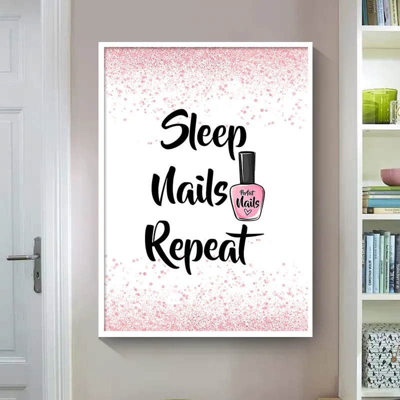 1 pieza de pintura en lienzo sin marco, póster de maquillaje de uñas, cita inspiradora: Las pestañas hacen que todo sea mejor, arte de pared de pestañas.