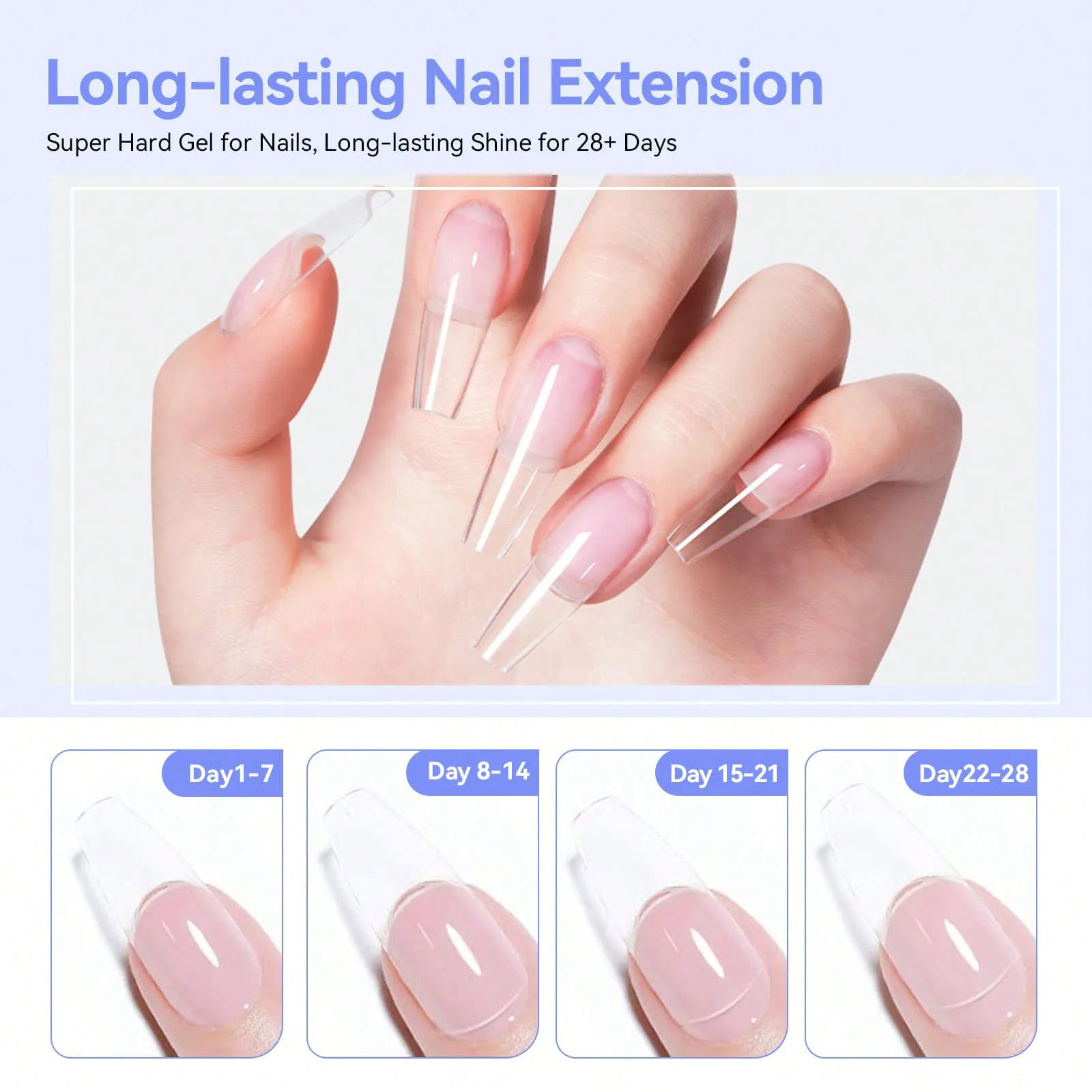 15g Hard Gel For Nail Extension Transparent Builder Constructor Gel Self Leveling Reinforcement Nail Gels Nail Art Design