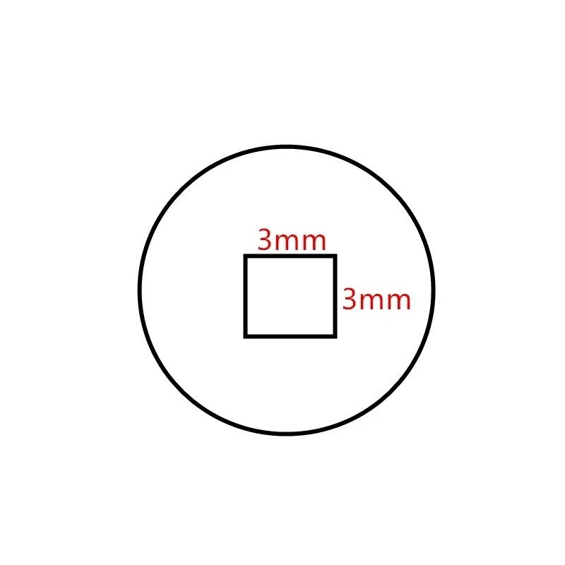 

Квадратное отверстие 2,5x2,5 мм 3x3 мм