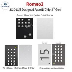 JC Dot Projector Chip JCID Face Universal Integrated IC dot matrix ic pour iPhone X-12 13 14 15iPad repair JCID Romeo2 Face ID Chip-2ndGen pour iPhone iPad Pro3/4/5 series Pas besoin cale Nouvelle mise niveau avec puce