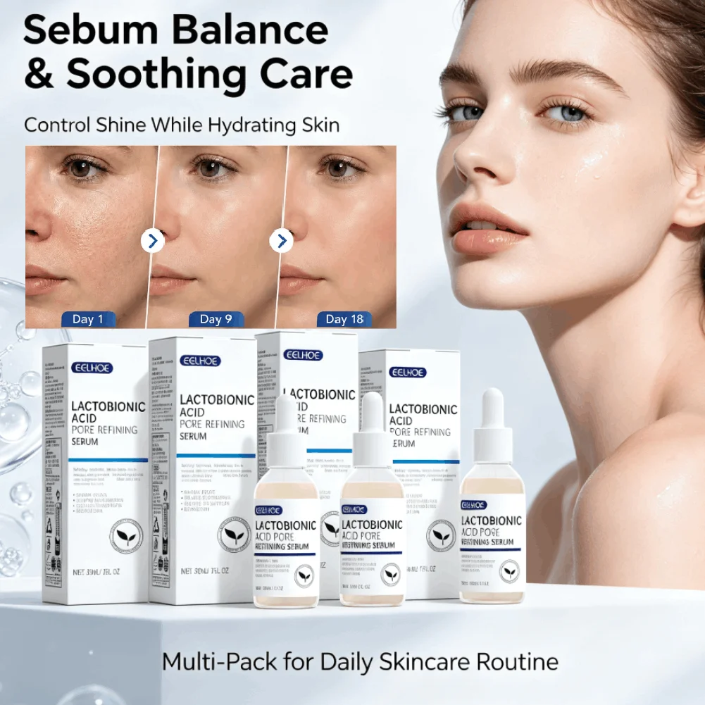 Lactobionic Acid Face Serum Pore Minimizer Blackhead Remover Oil Control Moisturizing Nourishing Anti‑Acne Facial Skin Care Seru