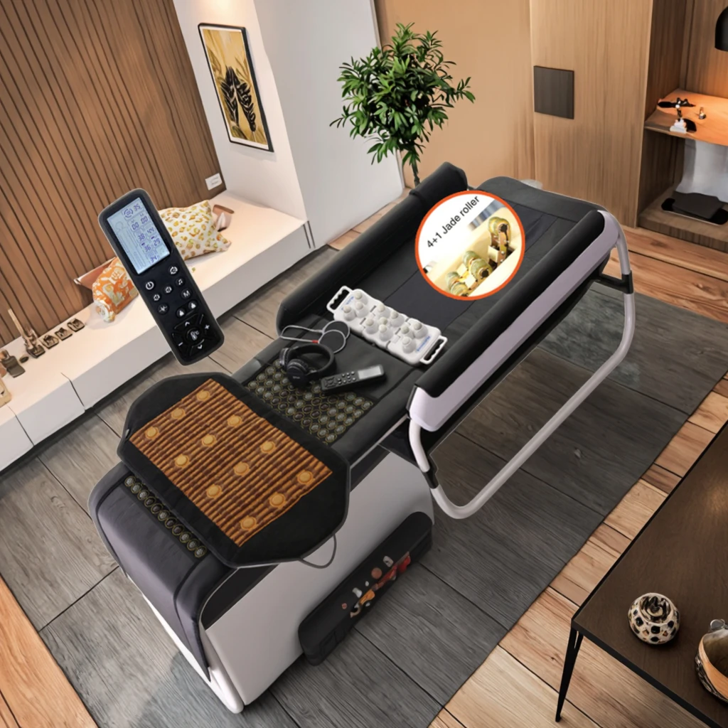 V3 Jade Master Chiropractic Spine Traction Thermal Infra Therapy Massage Bed Health Care Therapeutic Heat Massager