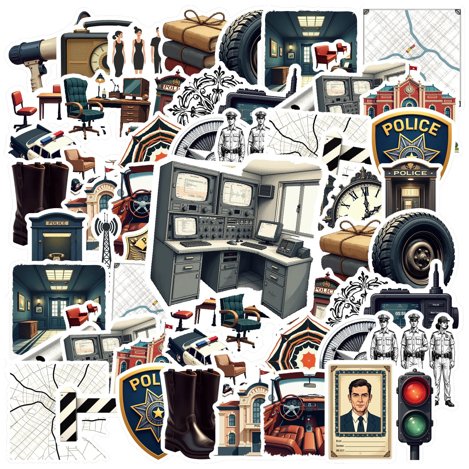 

35pcs-70pcs Realistic Stickers Detailed Graffiti Decals Stationery Stickers For Laptop Motorcycle Luggage Phone DIY Phone