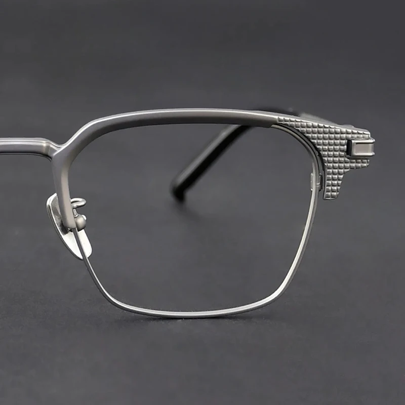 Square German Design Glasses Frame Men's Women Business Luxury Eyeglasses Titanium Handmade Spectacles Brand Textured Eyewear