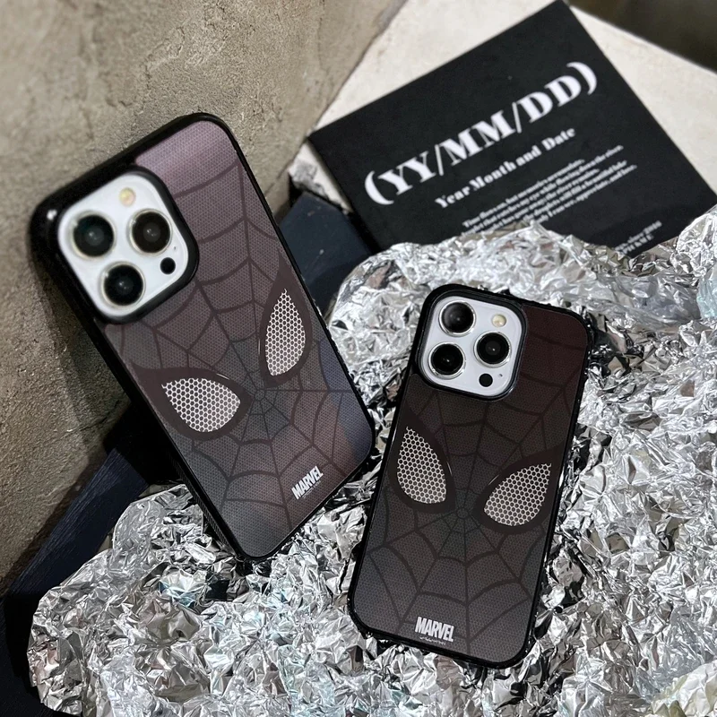 マーベルアベンジャーズスパイダーマン磁気 Magsafe ワイヤレス充電電話ケース iPhone 15 14 13 12 11 プロマックス耐衝撃ハードカバー