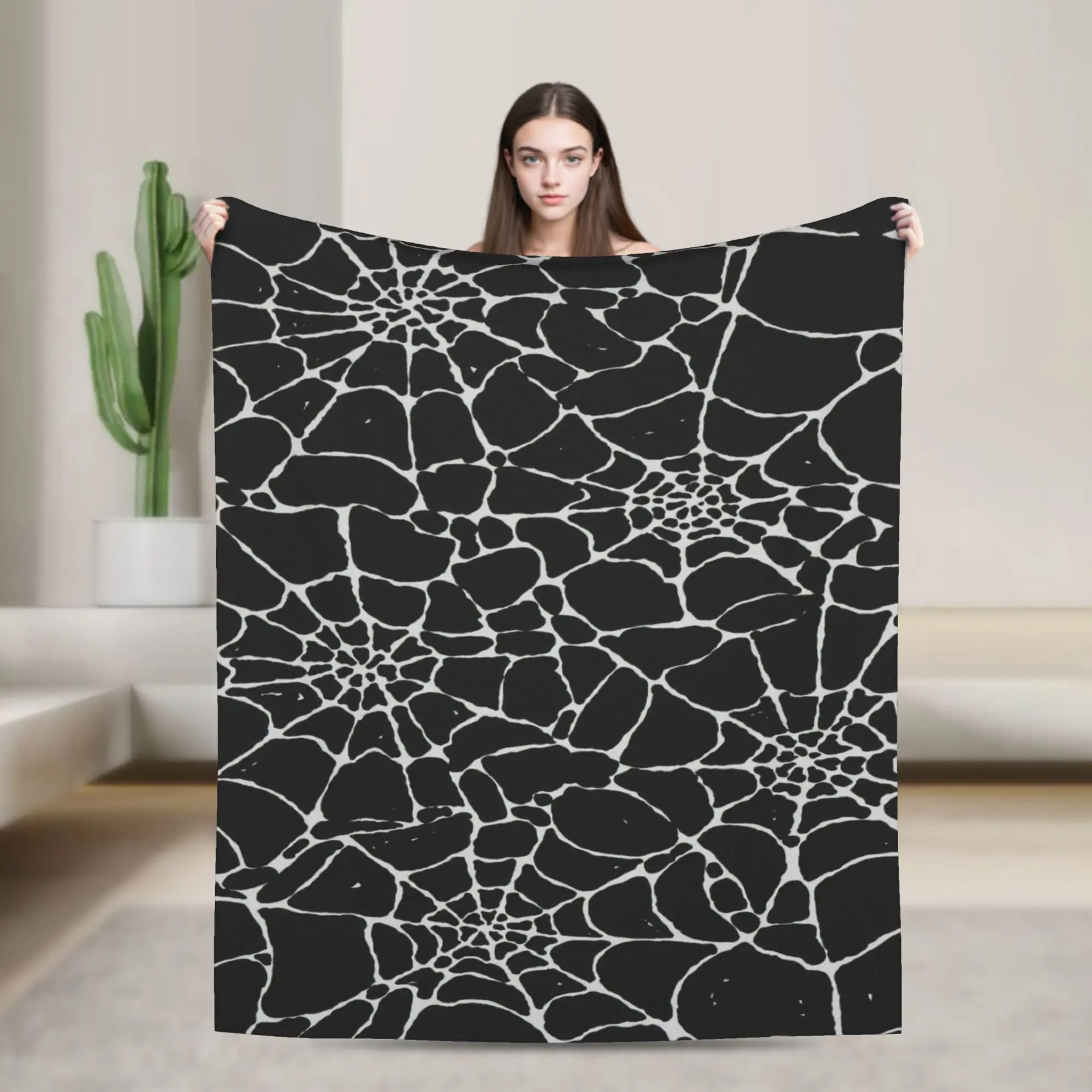 Multi‑Color Spider Web Soft Warm Blanket  Travel Office Plush Throw Blanket Funny Bedroom Flannel Bedspread Sofa Bed Cover