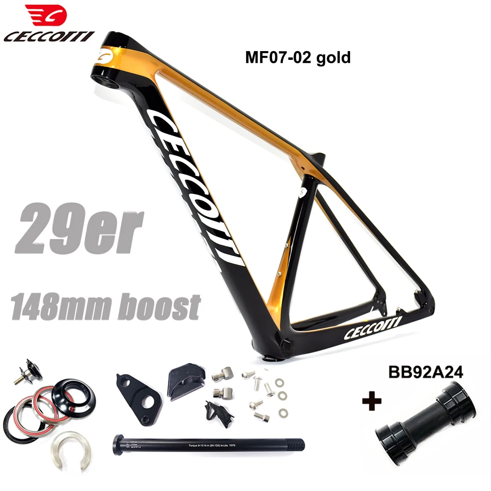 XC Hardtial 29er MTB Full Hidden Cable Model Boost Mountain Bicycle Frame with BB92 Case Carbon Framework 29, 148mm