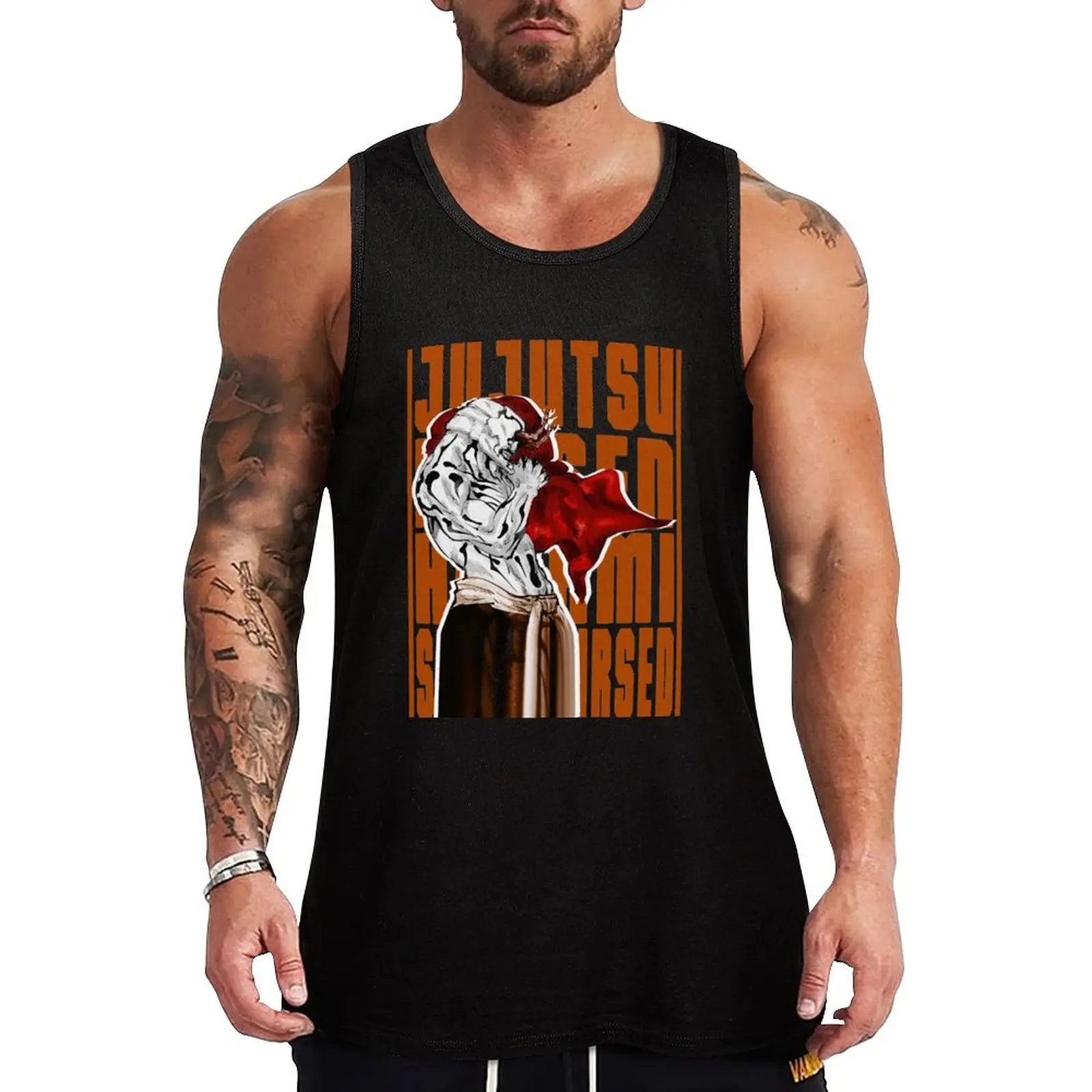 HANAMI II Insert Brown Colour Classic Tank Top Men's clothing brands Men's sleeveless gym shirts anime Sports clothing