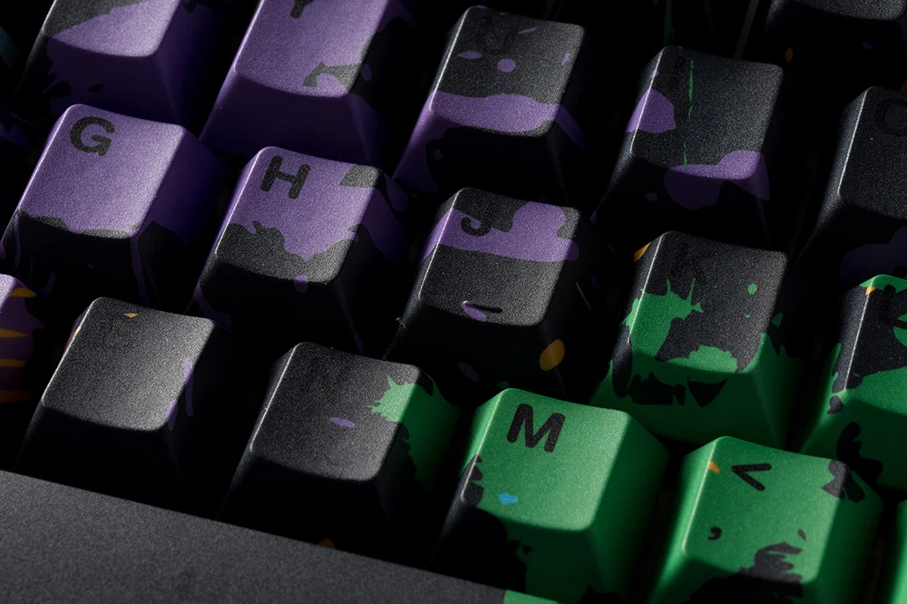 Imagem -05 - Zom-zombie 100 Dye Sub Keycap Grupo Pbt Grosso 87 Tkl 104 Ansi Xd64 Bm60 Xd68 Bm65 Cinza Escuro