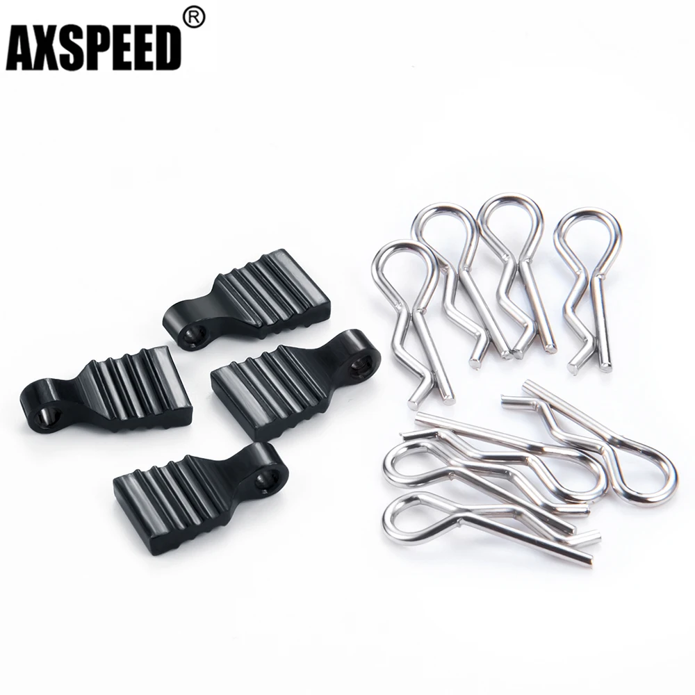 AXSPEED 4pcs RC Car Shell Body Clips Pins R Type Buckles for 1/24 Axial SCX24 RC Crawler Truck Buggy DIY Modified Parts