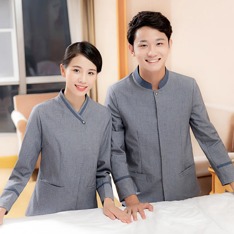 Cleaning Work Uniform for Women Property Hotel Room Cleaner Auntie GuesthousePABreathable Waiter Long Sleeve Autumn Winter Outfi
