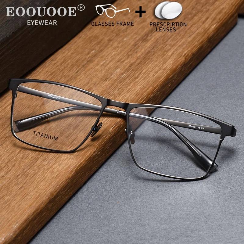 

60mm Men's Large Glasses Frame High Quality Prescription Glasses Custom Myopia Hyperopia Lenses Progressive Optical Eyewear