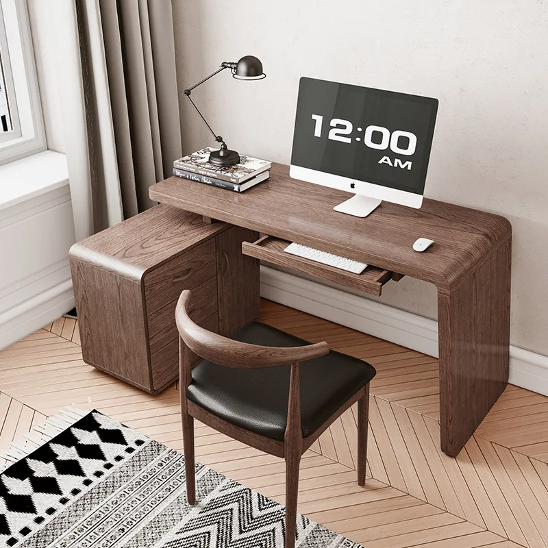 Nordic Simple Computer Desk Home Desktop Multi-Function Rotating Rectangular Desk Modern Desk Writing Desk