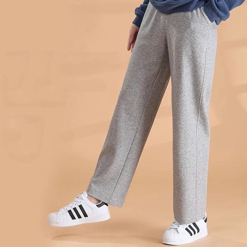 Women's Mulberry Silk Fleece-Lined Sweatpants, Thickened Casual Straight Leg Joggers with Pockets