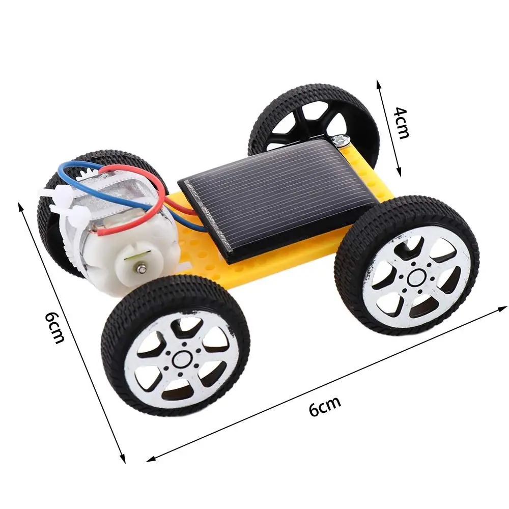 Mini Children Science Experiment DIY Assembled Solar Car Toys Car Robot Kit Set Energy Solar Powered Toy