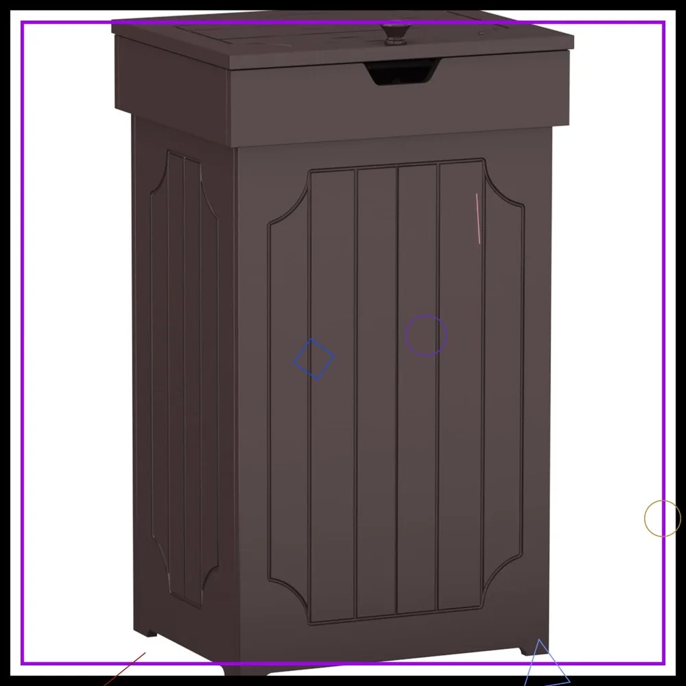 

Деревянный мусорный бак на 13 галлонов с крышкой, отдельно стоящий, защищенный от собак, для кухни, дома, фермерского дома, гостиной