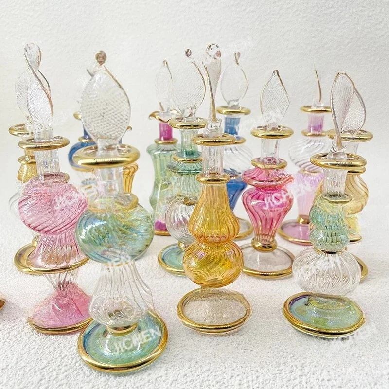 

Египетский флакон для духов ручной работы, 8 см, стеклянный флакон для ароматов, для изящных украшений и сувениров