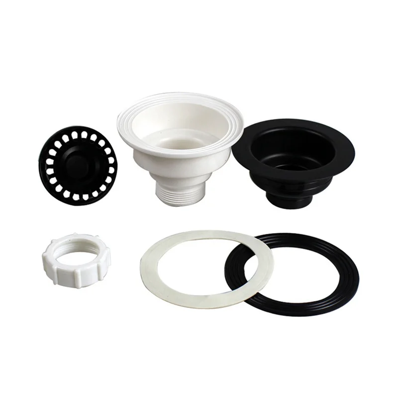 2X Kitchen Sink Drain Assembly With Strainer Basket Drain Stopper Diameter 114Mm For Kitchen Quartz Stone Sink