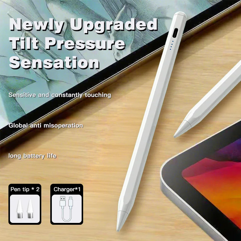 

Стилус для Apple Pencil со светодиодными индикаторами мощности, сенсорный карандаш с отклонением ладони для 2022 2021 2020 2019 2018, карандаш для iPad