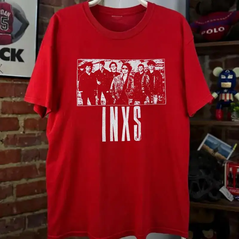 Новая редкая рождественская мужская футболка INXS Band всех размеров K323 Новая редкая рождественская мужская футболка INXS Band всех размеров K323