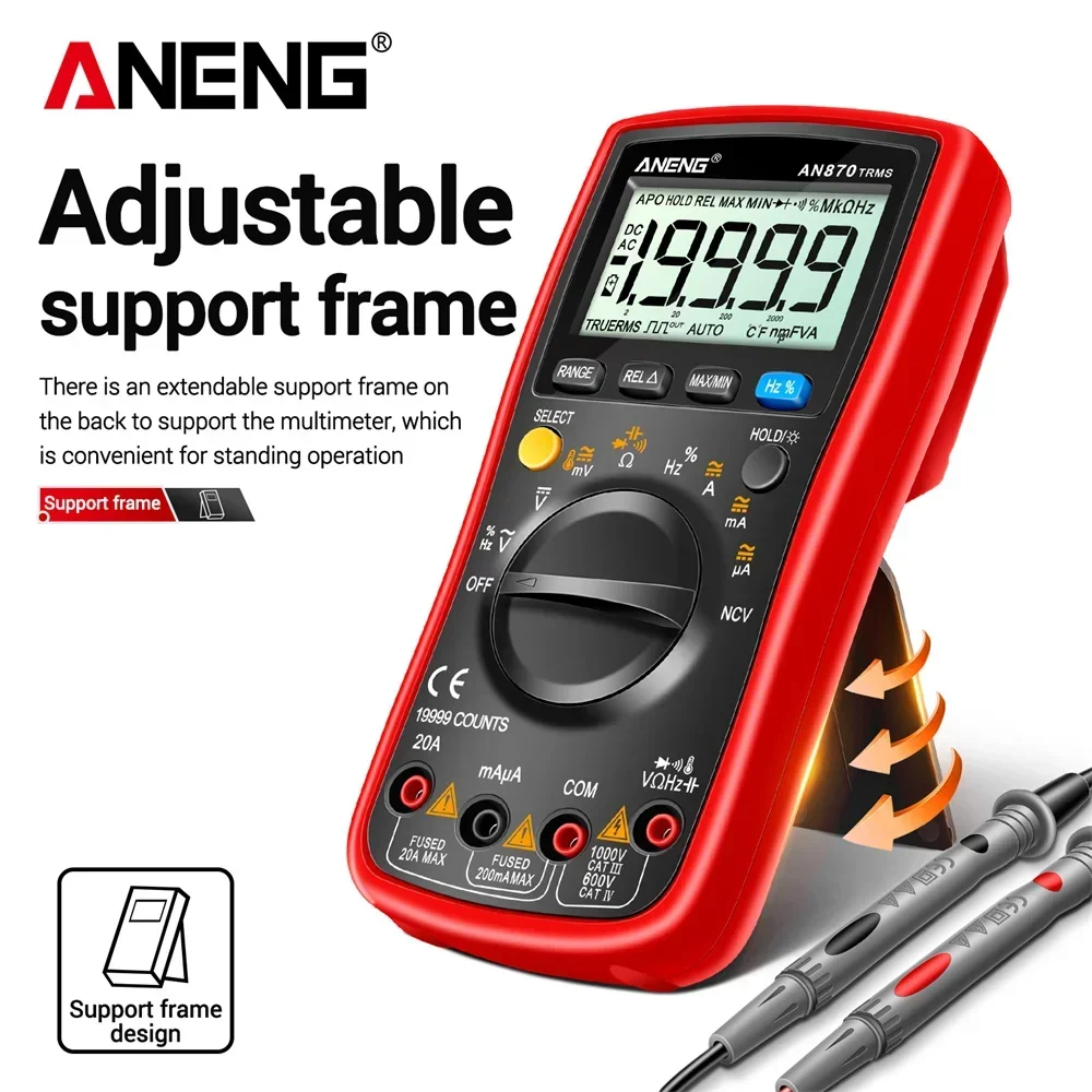 Digital Multimeter 19999 Counts ANENG AN870 True Rms Multimeters AC/DC Current Meter Voltimetro Profesional Voltage Tester F view 3