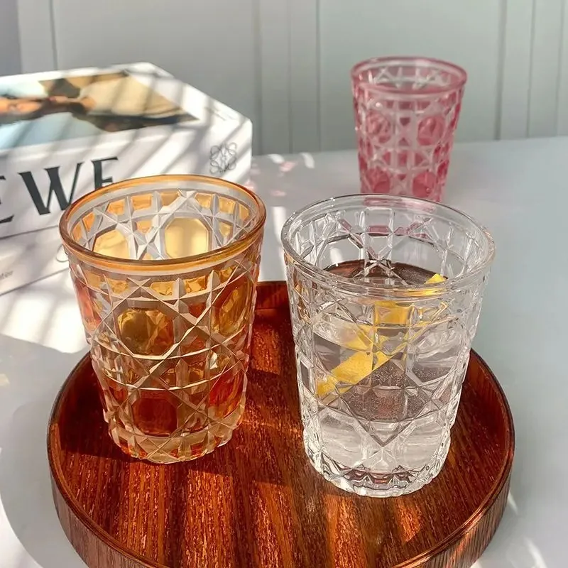 Handcarved Glass Crystal Cup Style Creative Engraved Chessboard Whiskey Glass Wine Glass 310ml Crystal