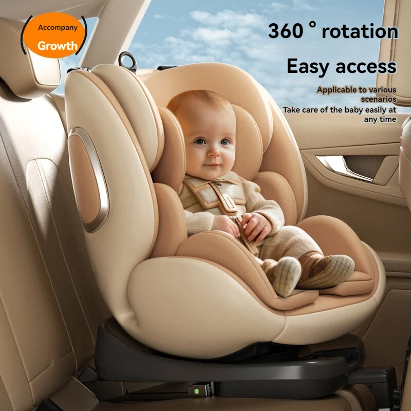 Child safety seat 0-12 years old baby car with 360° rotation ISOFIX hard interface car safety seat