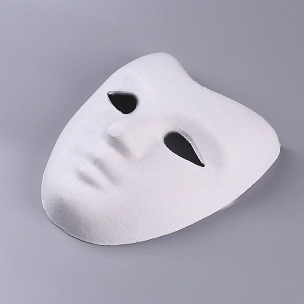 20 Pcs White Kabuki Masks Masquerade Unfinished Hand Painting Blank Paintable Paper Child