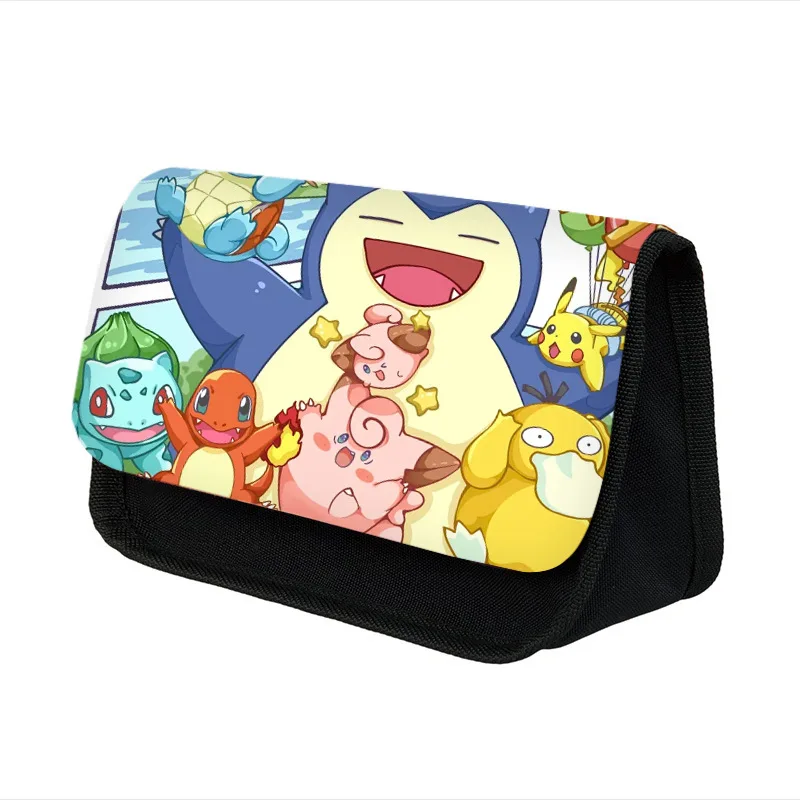 

for Pokemon Pikachu Eeveelution Anime Pencil Case Pencil Pouch Handheld Pen Bag Cosmetic School case Pouch Stationery for Kids G