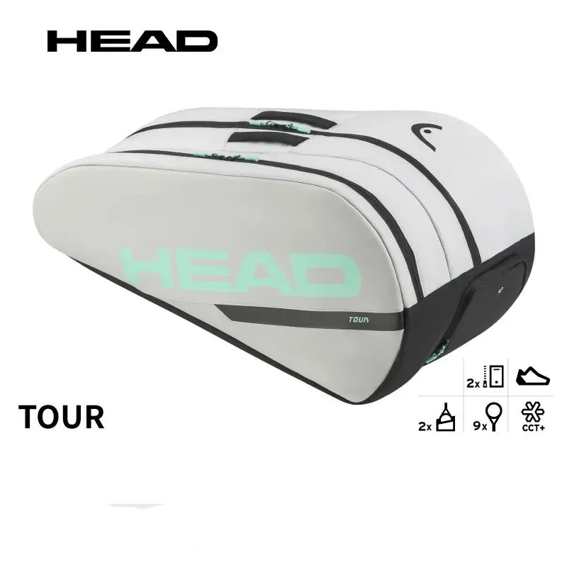 

HEAD Tour Series Tennis Bag 9-Pack Large Capacity Double Shoulder Tennis Rackets Bag Tournament Racquet Backpack Sport Bag