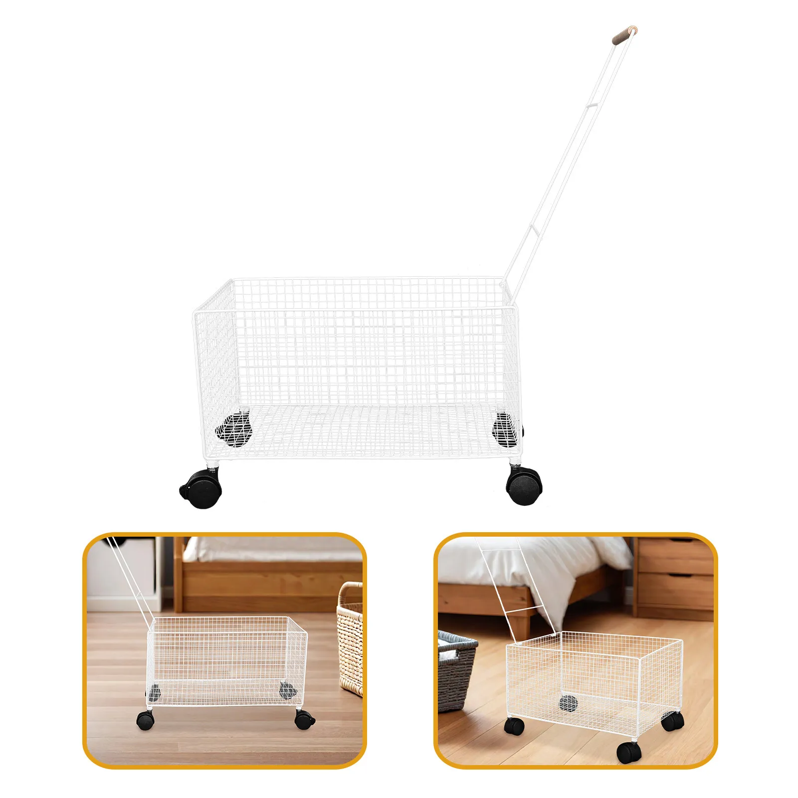 

Корзина для белья на колесиках, пластиковая, передвижная, большой вместимости, для хранения одежды, для общежития, спальни, ванной комнаты, контейнер для грязного белья