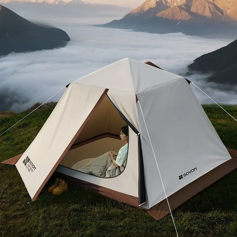 

Уличная туристическая палатка для пикника, складная портативная непромокаемая двухслойная утолщенная палатка для кемпинга, товары для кемпинга на ночь