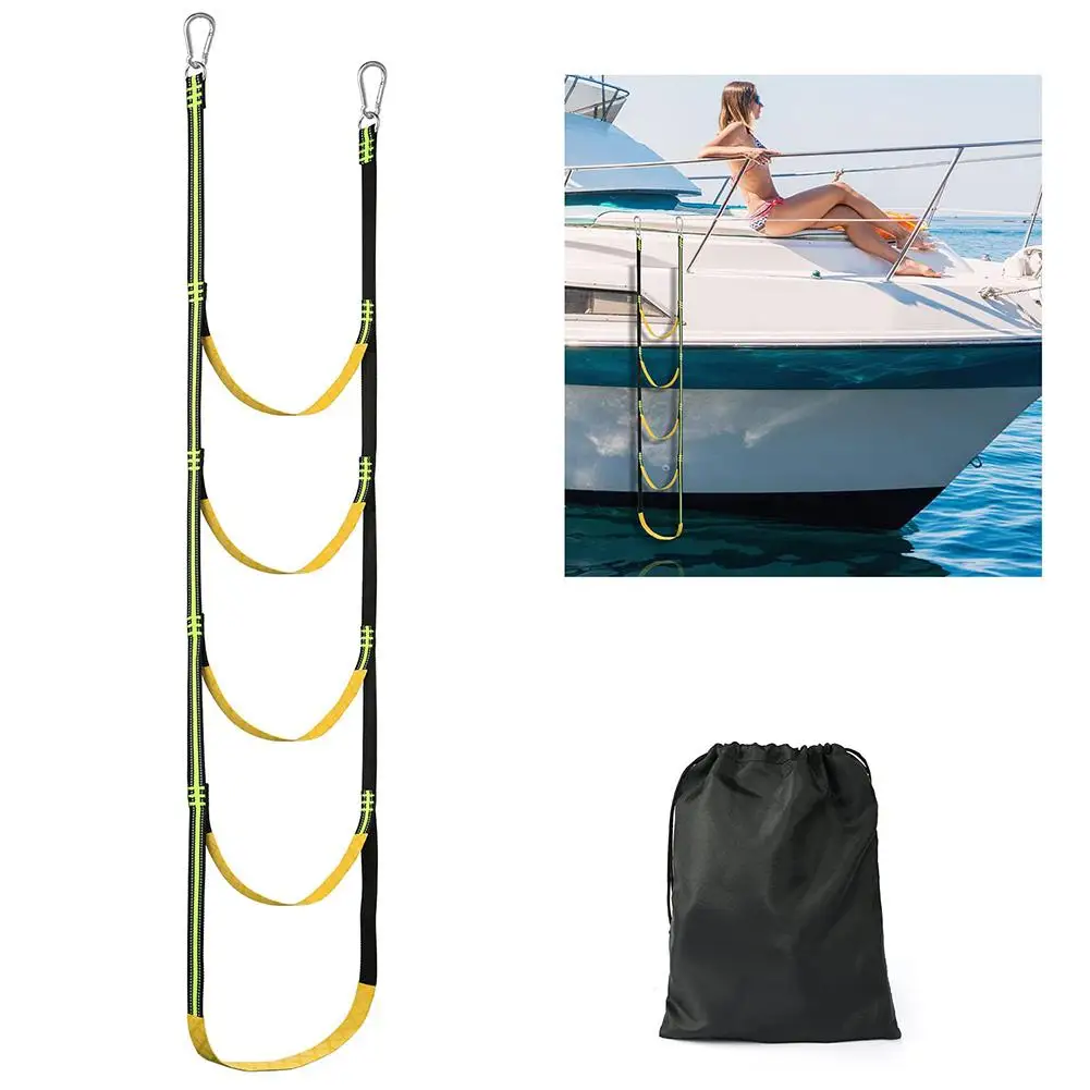 

Boat Rope Ladder With Hook Portable Folding Soft Boarding Ladders For Inflatable Boat Kayak Motorboat