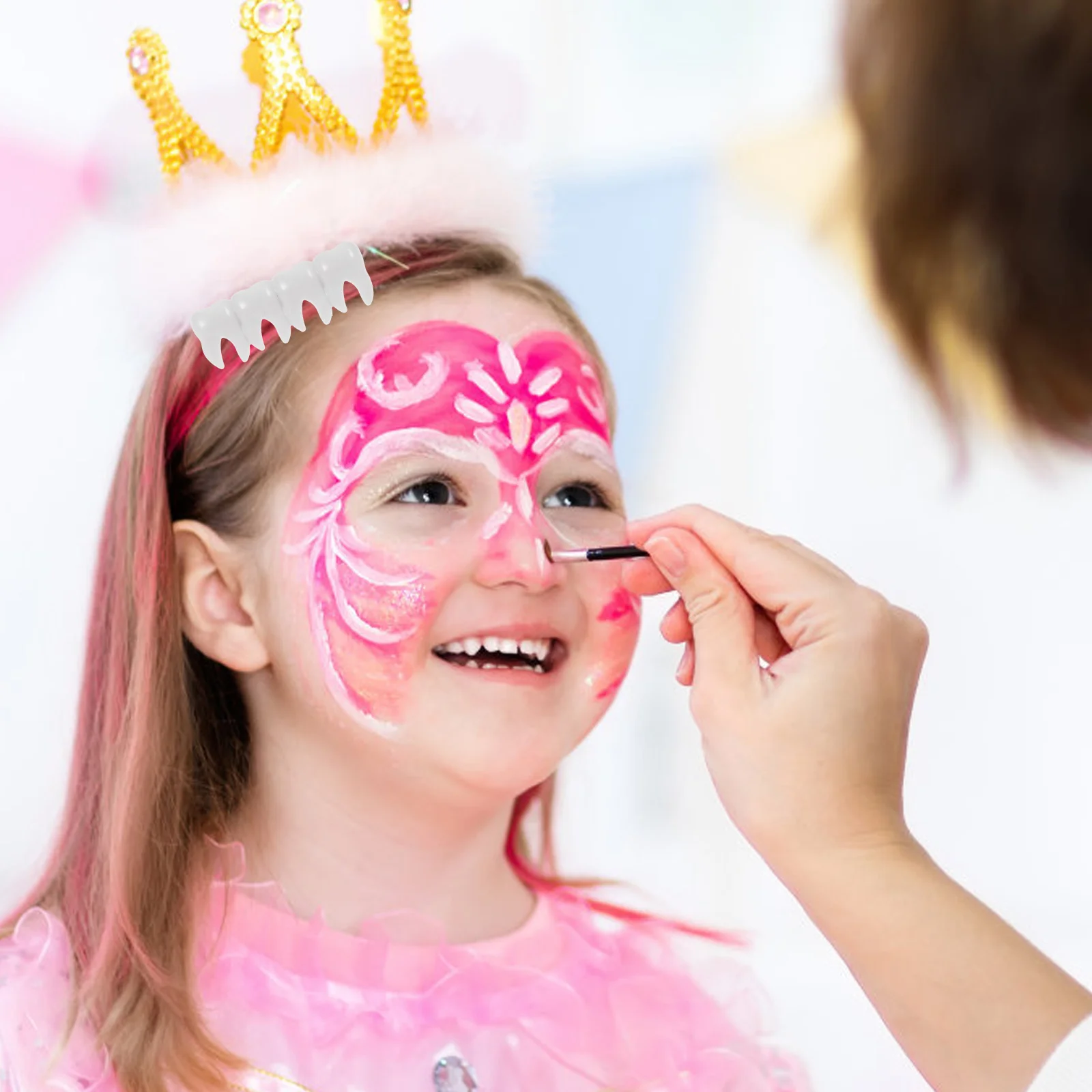 

2pcs White Tooth Fairy Hair Clips Halloween DIY Material Mini Teeth Headdress Girls Hairpins Costumes Accessories