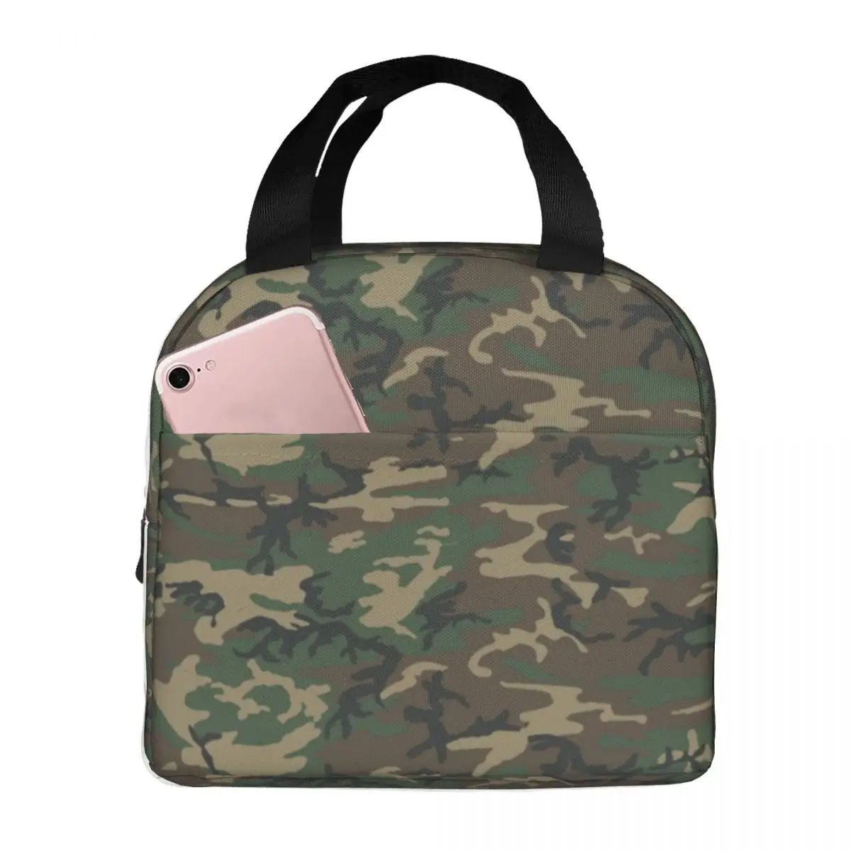 Army Camouflage Pattern Insulated Lunch Bags Large Jungle Military Camo Meal Container Cooler Bag Tote Lunch Box School Picnic